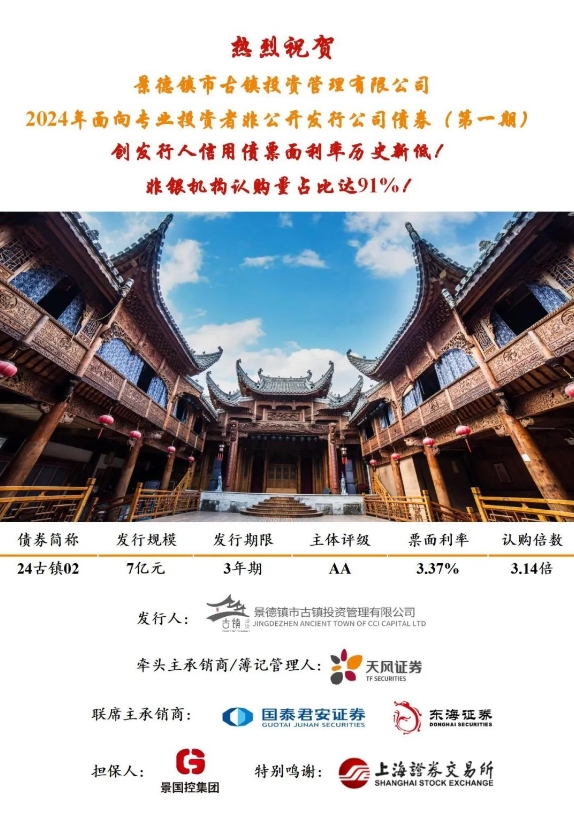 市古鎮(zhèn)投資公司成功發(fā)行2024年非公開(kāi)公司債券